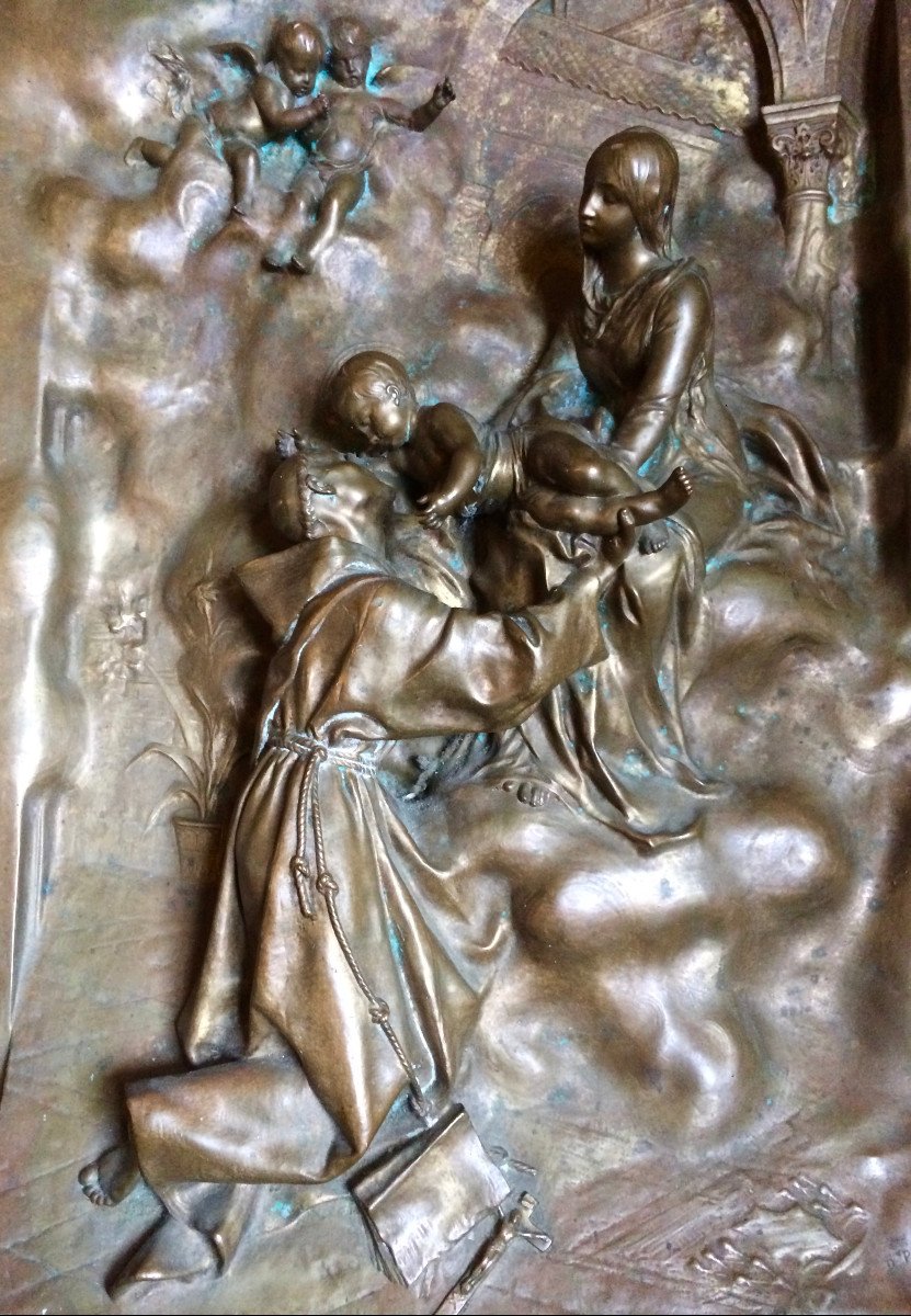 Denys Puech (1854-1942) High Relief Bronze Plaque -photo-2