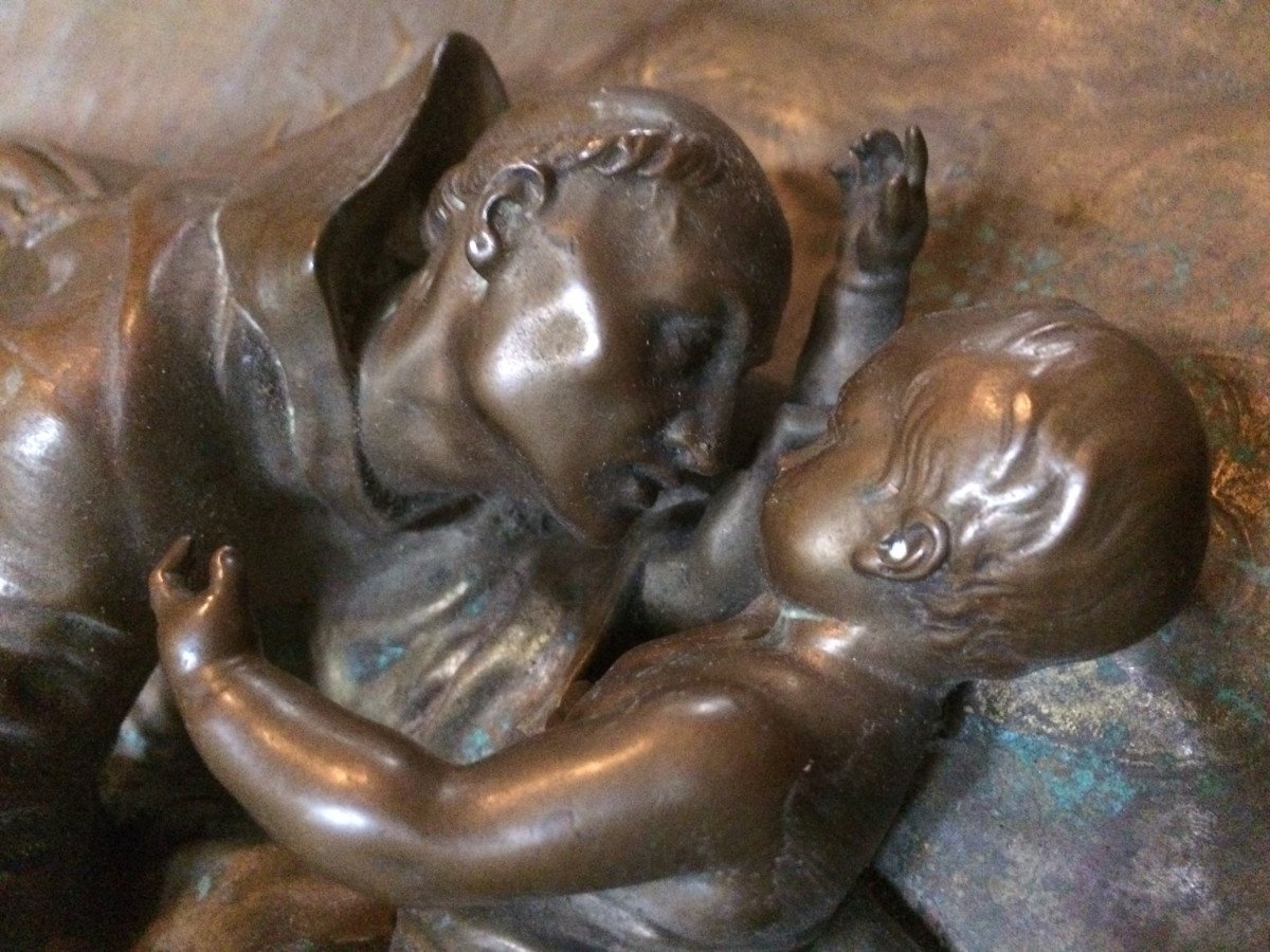 Denys Puech (1854-1942) High Relief Bronze Plaque -photo-4