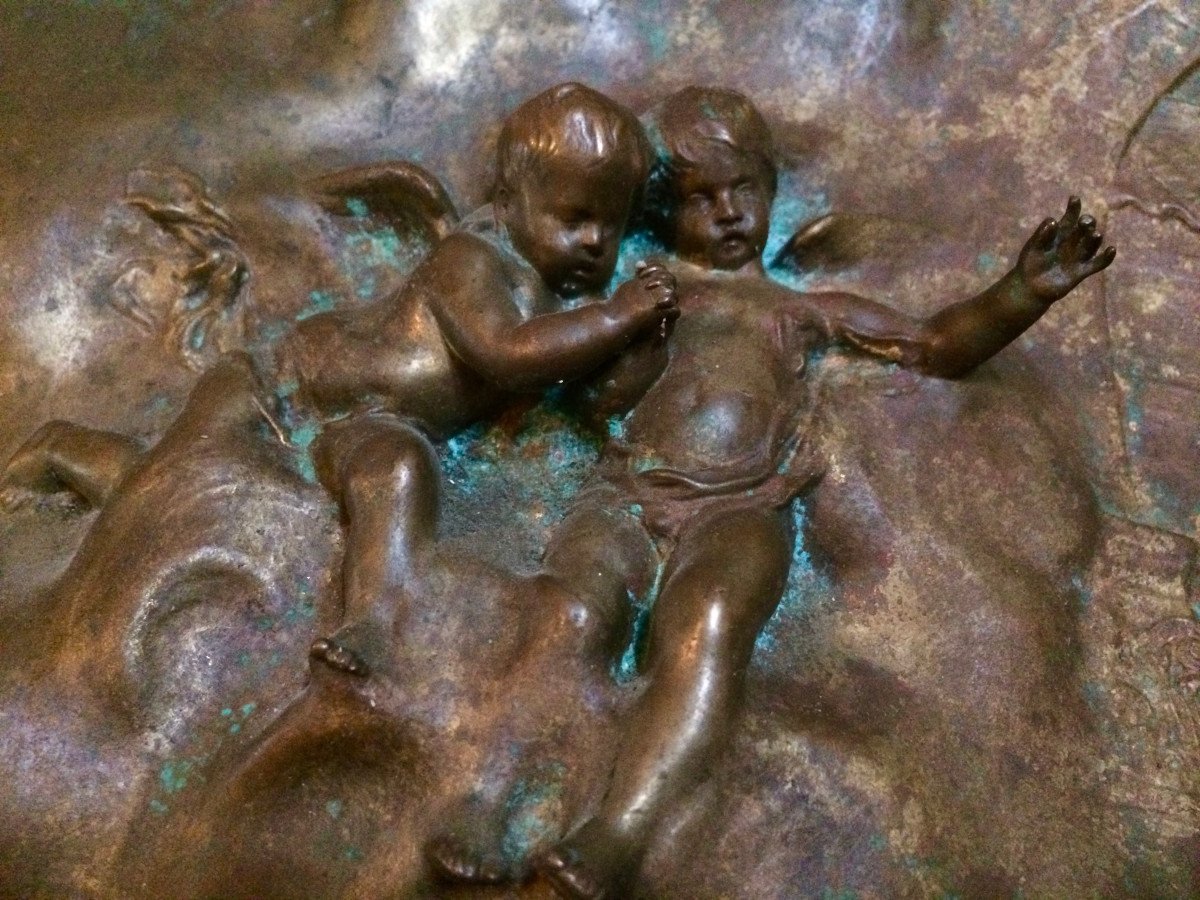Denys Puech (1854-1942) High Relief Bronze Plaque -photo-3