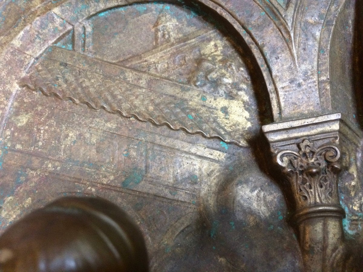 Denys Puech (1854-1942) High Relief Bronze Plaque -photo-4
