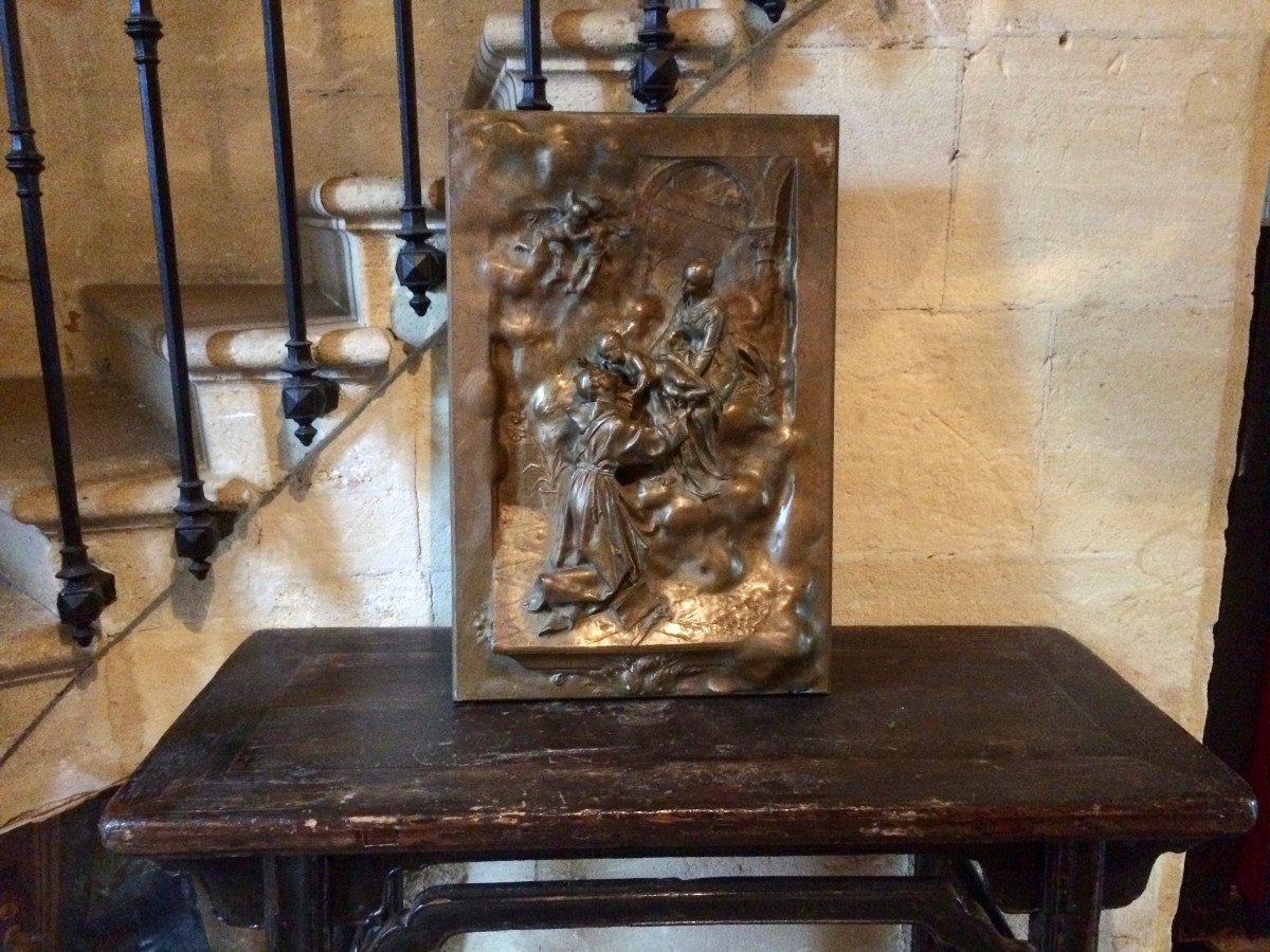 Denys Puech (1854-1942) High Relief Bronze Plaque -photo-5