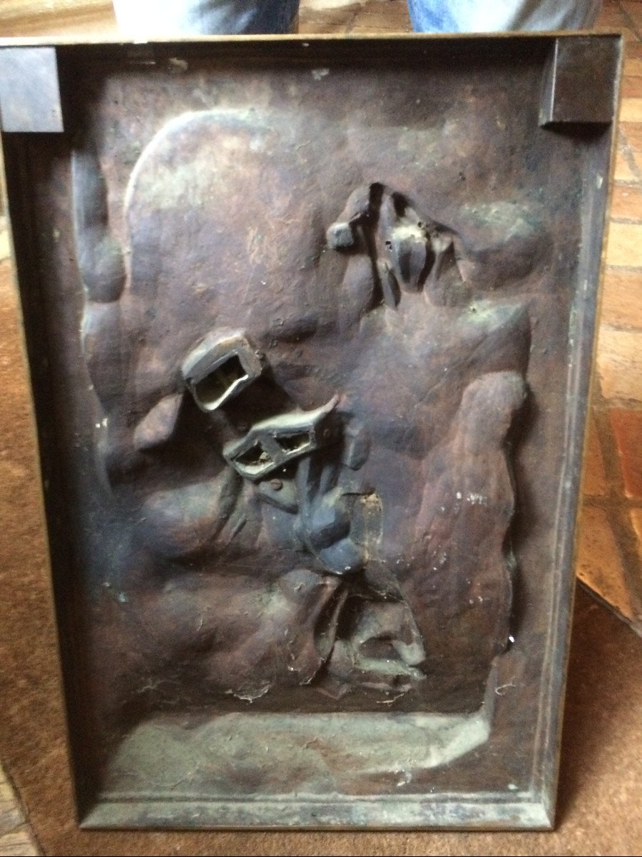 Denys Puech (1854-1942) High Relief Bronze Plaque -photo-6