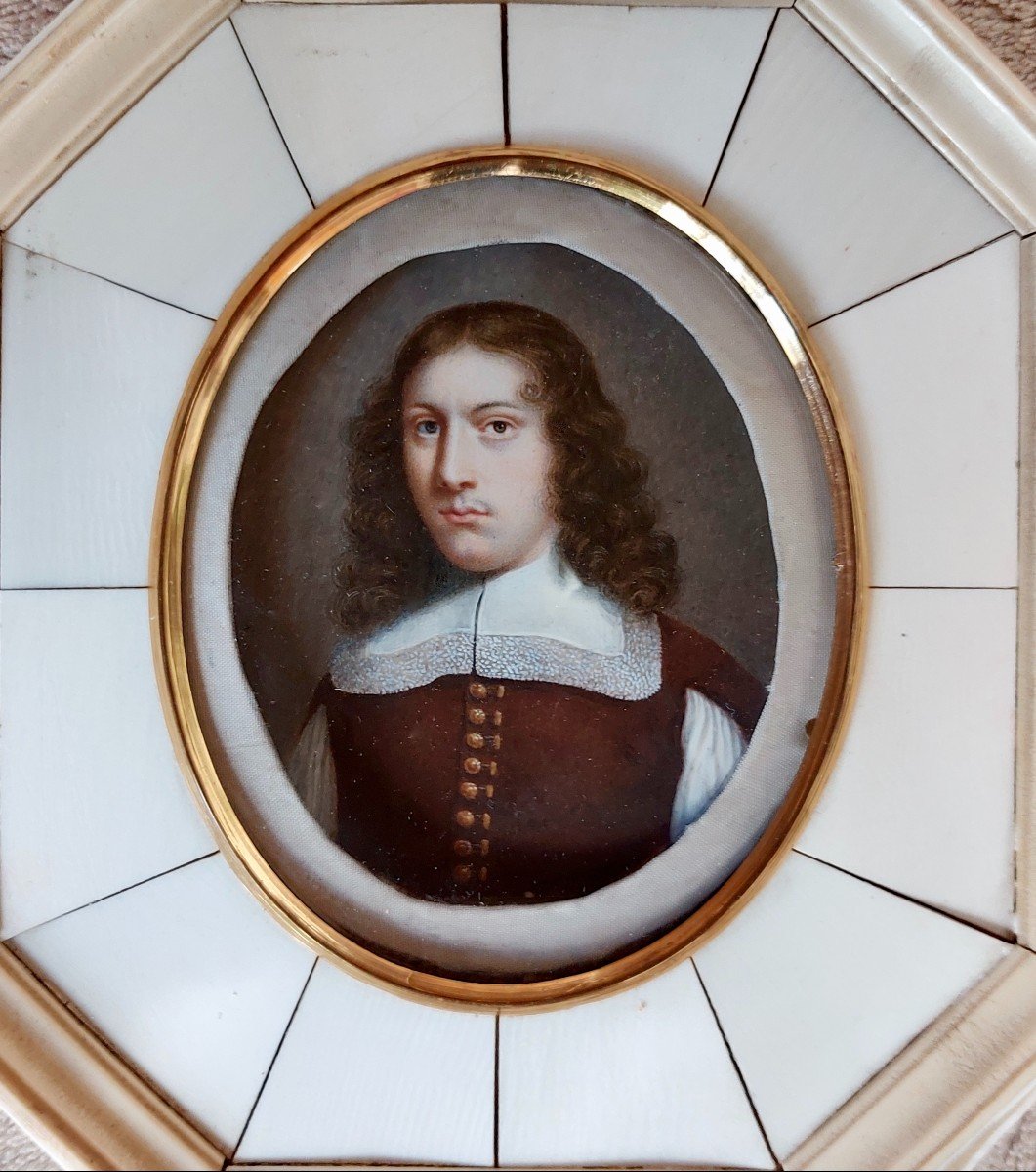 Miniature portrait d'un jeune homme Hollandais XVIe -photo-2
