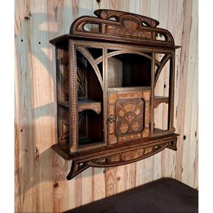 Étagère murale art nouveau jugendstil en bois sculpté