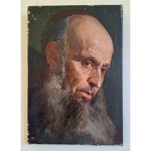 Orientalist Painting Portrait Of A Man With A Beard Muslim 