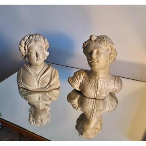 Pair Of Terracotta Busts In The Spirit Of The Renaissance