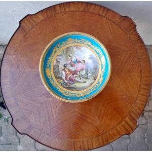 After François Boucher, Napoleon III Cup With Blue Background From Sèvres, 19th Century