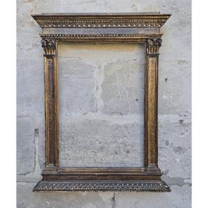 Cadre en bois sculpté et doré style renaissance Italienne XIXe