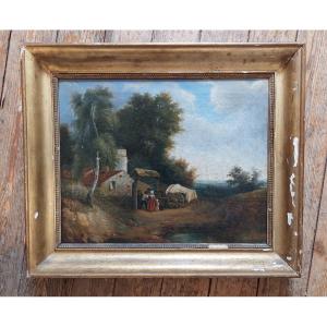 French School Painting 1st Half Nineteenth Countryside Scene