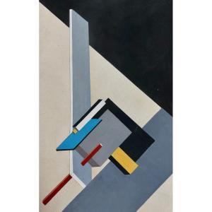 Sergei Yakovlevich Senkin (1894–1963) Russian Suprematist Gouache