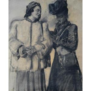 Lucien Jonas (1880-1947) "deux femmes"