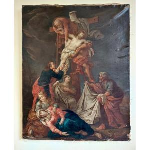 French School Early 18th Century Descent From The Cross