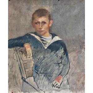Painting Portrait Young Boy Paris School