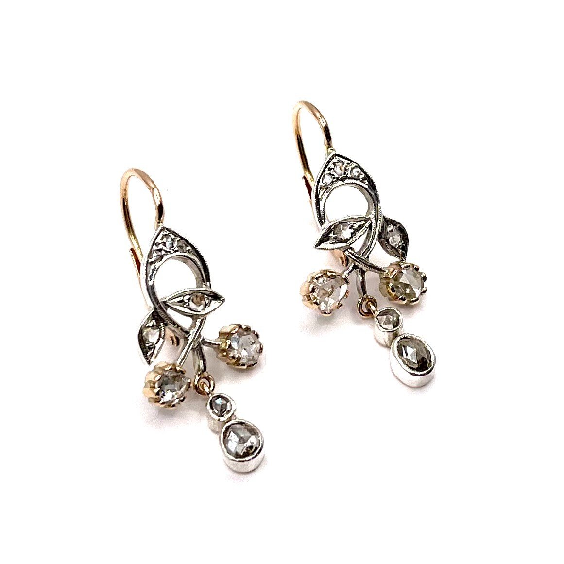 4835. Art Nouveau Earrings With Diamonds-photo-3