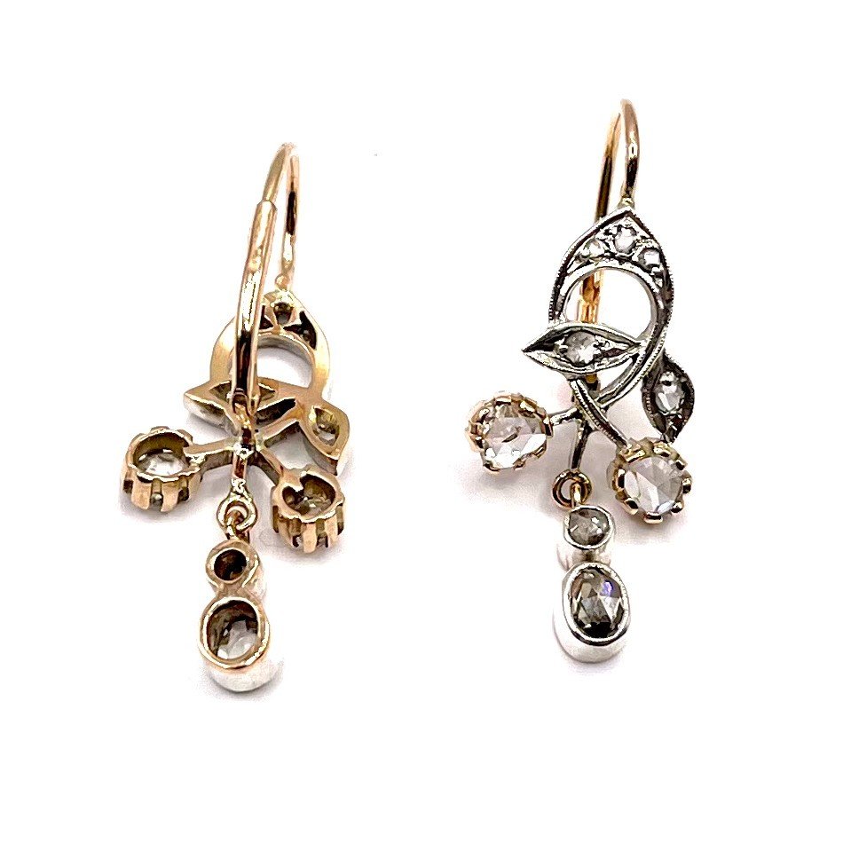 4835. Art Nouveau Earrings With Diamonds-photo-5