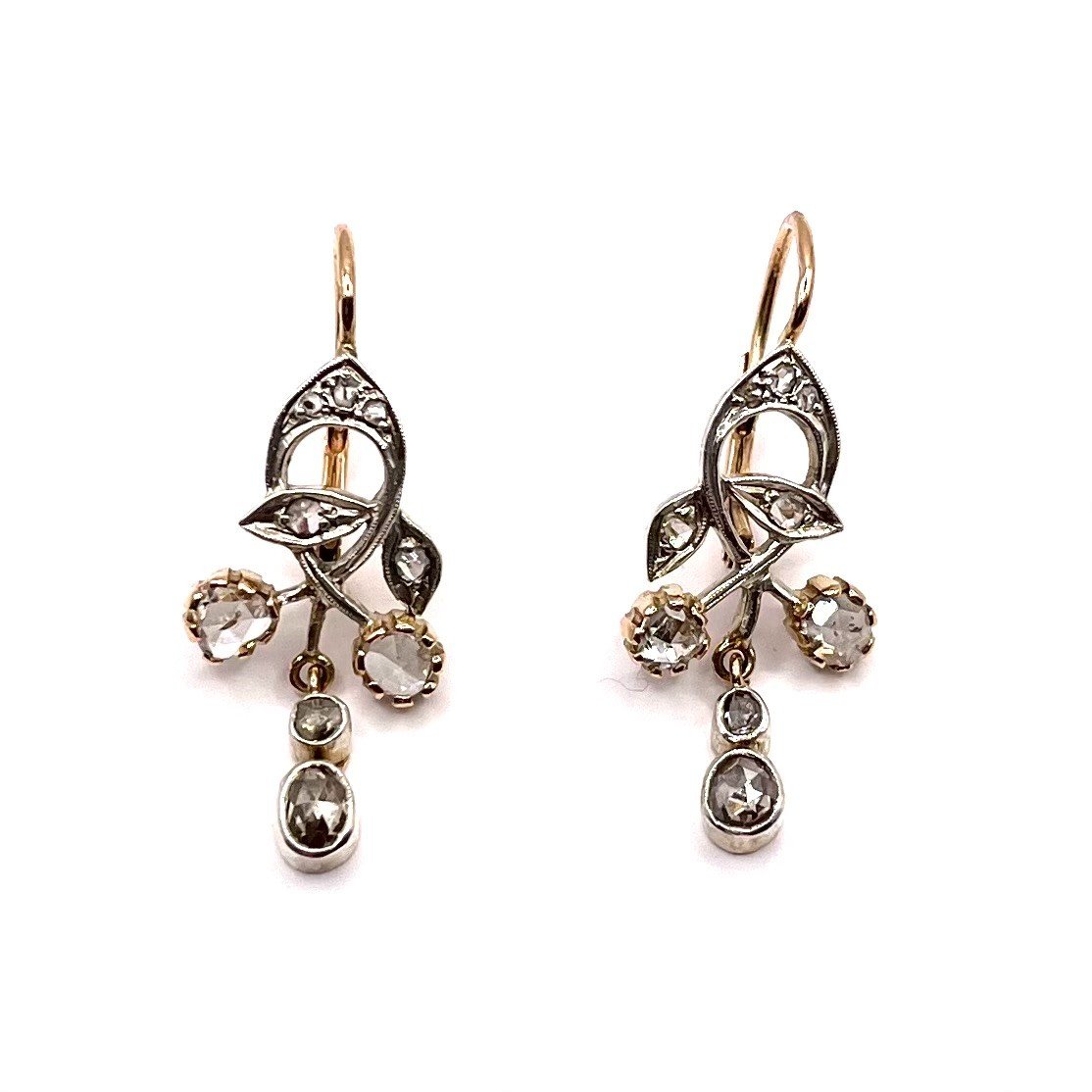 4835. Art Nouveau Earrings With Diamonds-photo-1