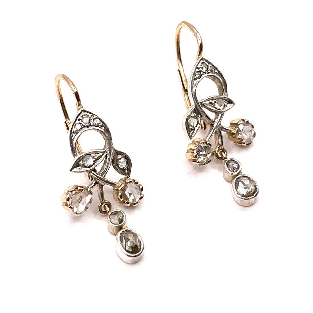 4835. Art Nouveau Earrings With Diamonds-photo-3