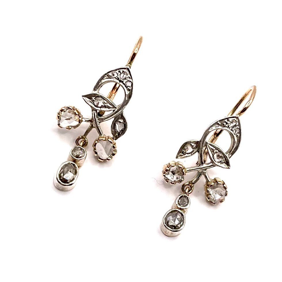 4835. Art Nouveau Earrings With Diamonds-photo-5