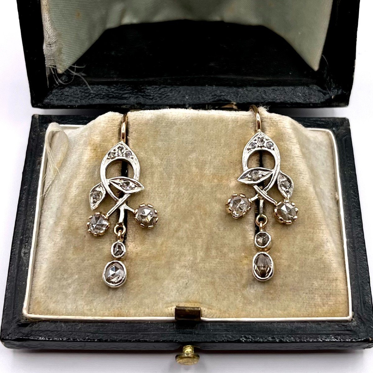 4835. Art Nouveau Earrings With Diamonds-photo-7