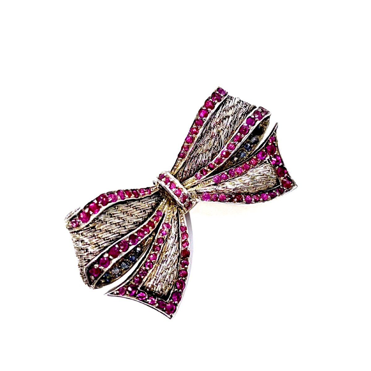1549. Broche en argent doré ornée de rubis-photo-2