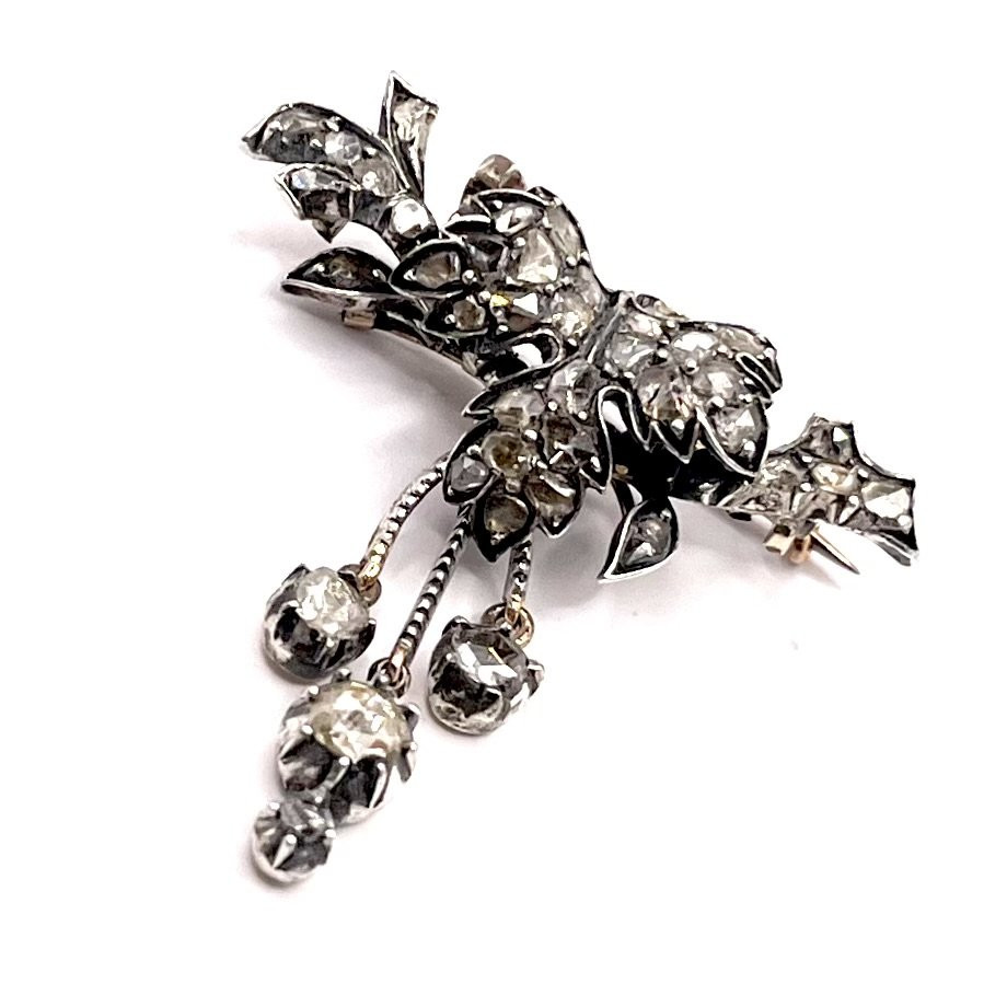 1127. Broche antique ornée de diamants-photo-3
