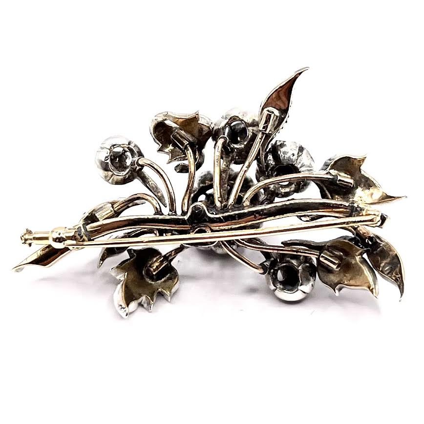 0823. Broche Ancienne Sertie de Diamants-photo-3