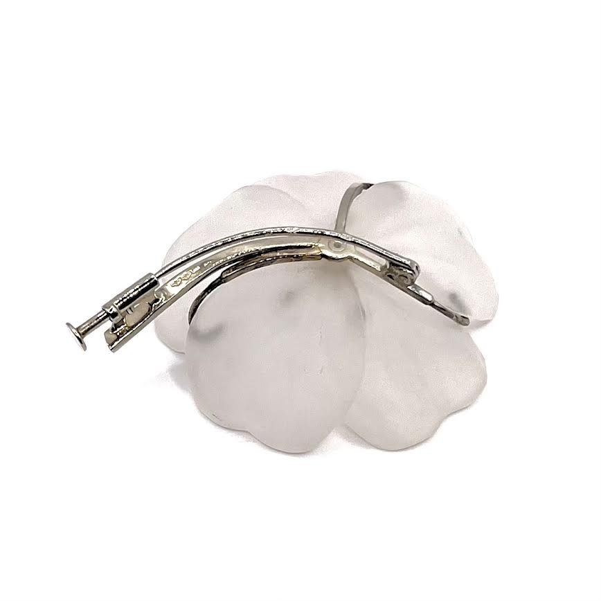 0810. Vintage White Gold Brooch With Rock Crystal, Rubies And Diamonds-photo-3