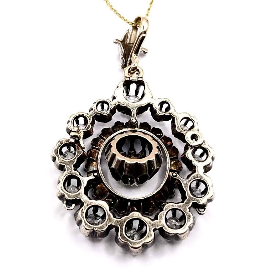 1192. Médaillon Antique Avec Diamants-photo-3