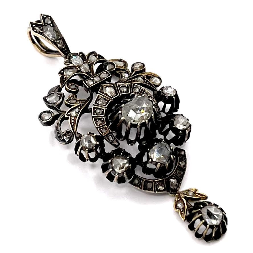 0648. Médaillon Art Nouveau Avec Diamants-photo-1