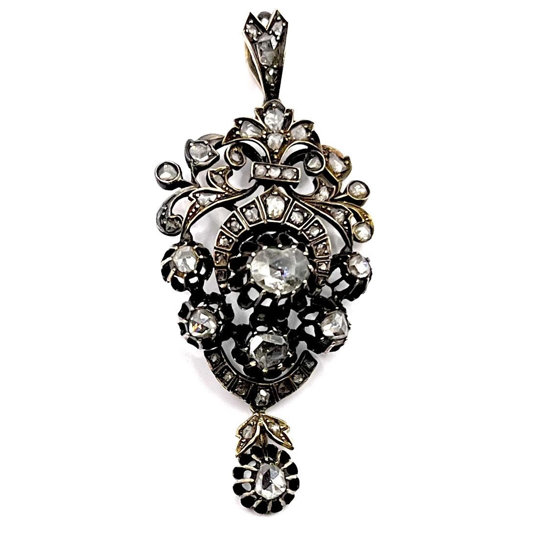 0648. Médaillon Art Nouveau Avec Diamants-photo-5