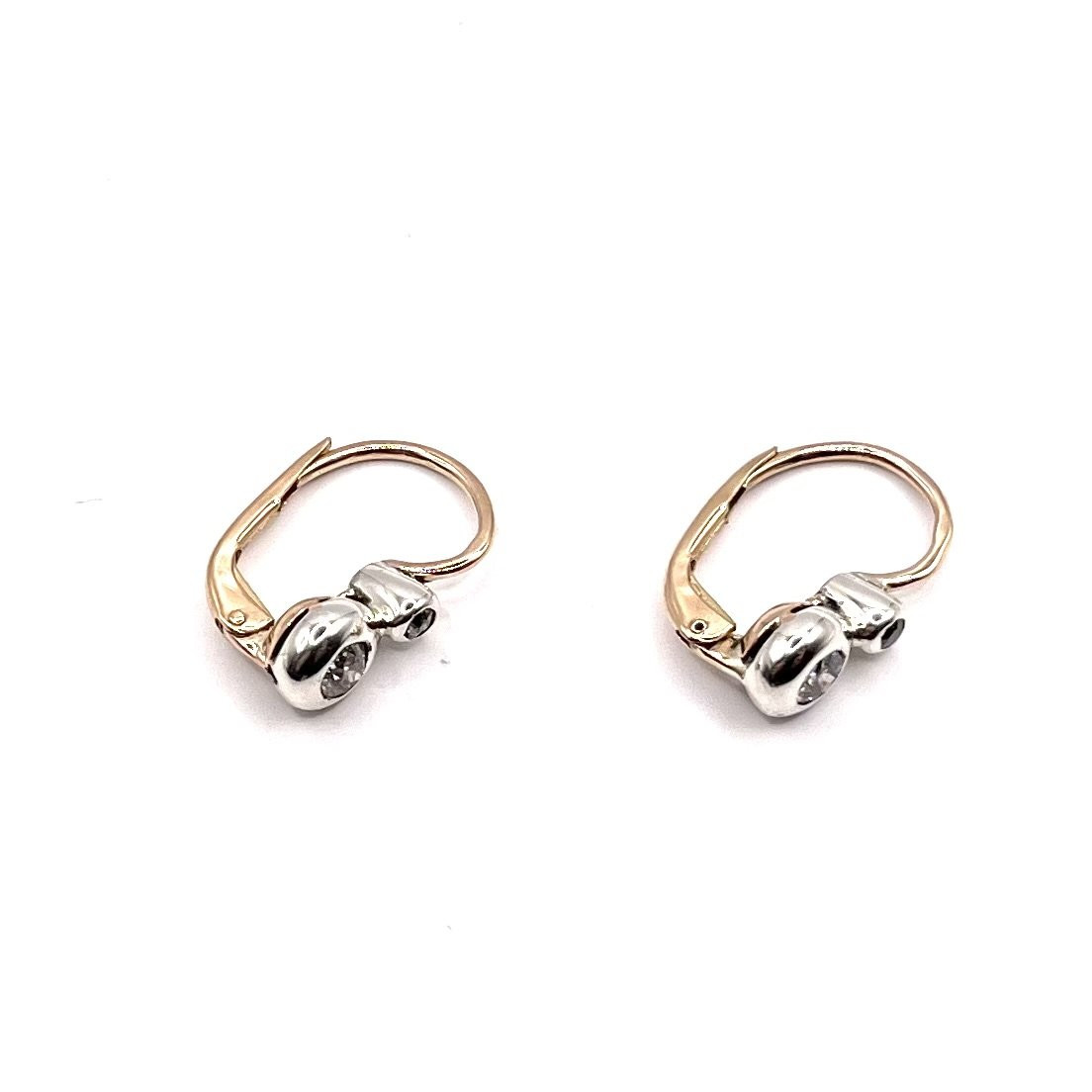 1235. Antique Button Earrings Adorned With Diamonds-photo-3