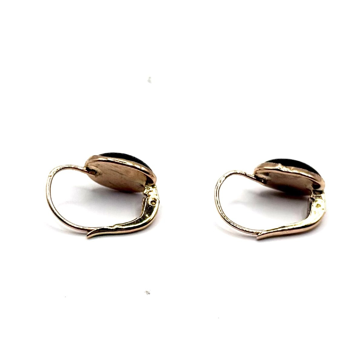 1391. Art Deco Gold Earrings, Adorned With Jet-photo-4