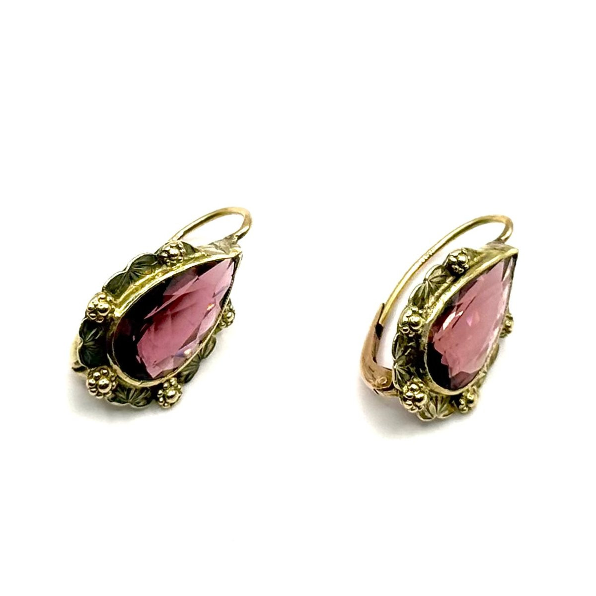 1432. A Pair Of Art Deco Earrings Adorned With Tourmalines-photo-3