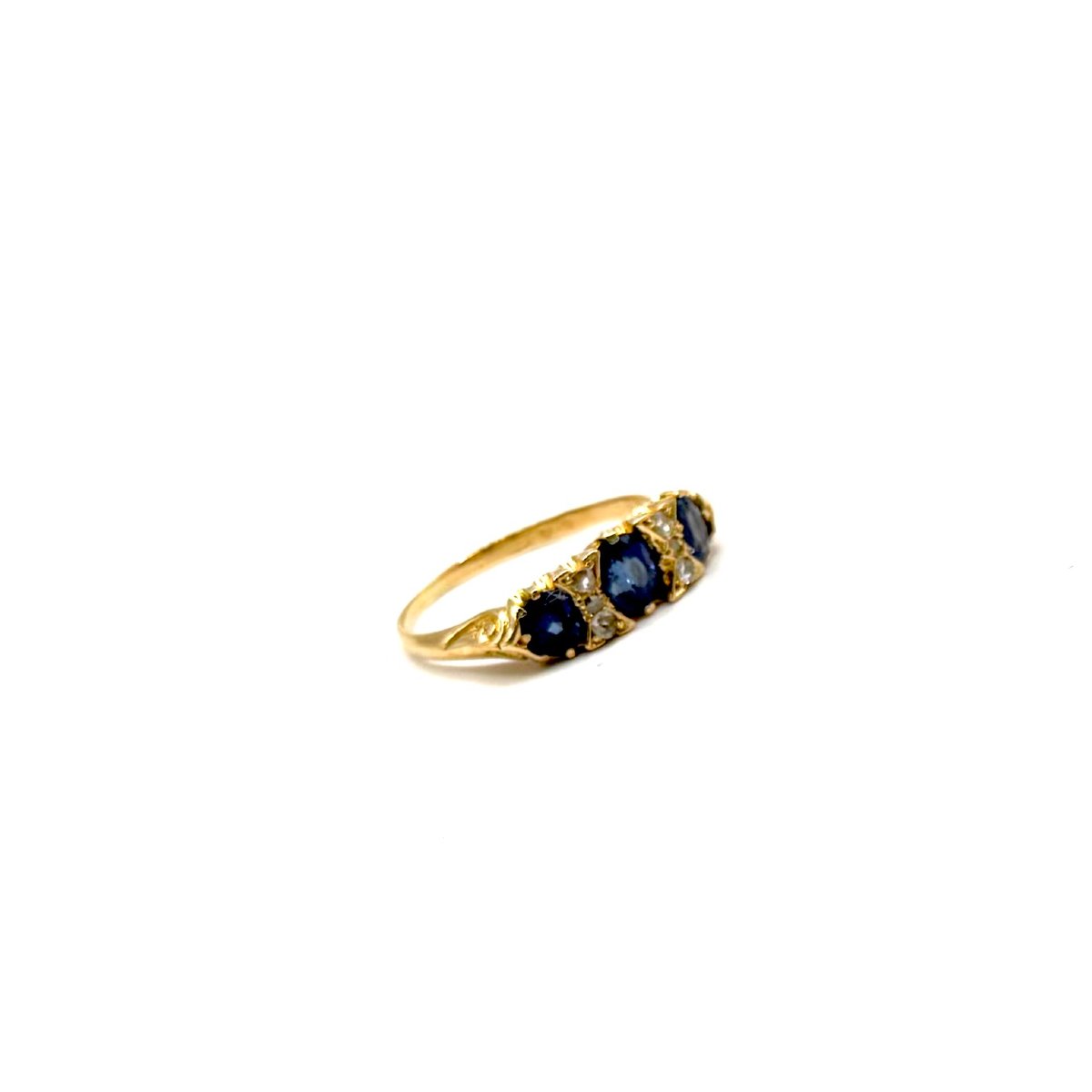 5164. Bague Art déco en or avec diamant et saphir-photo-2
