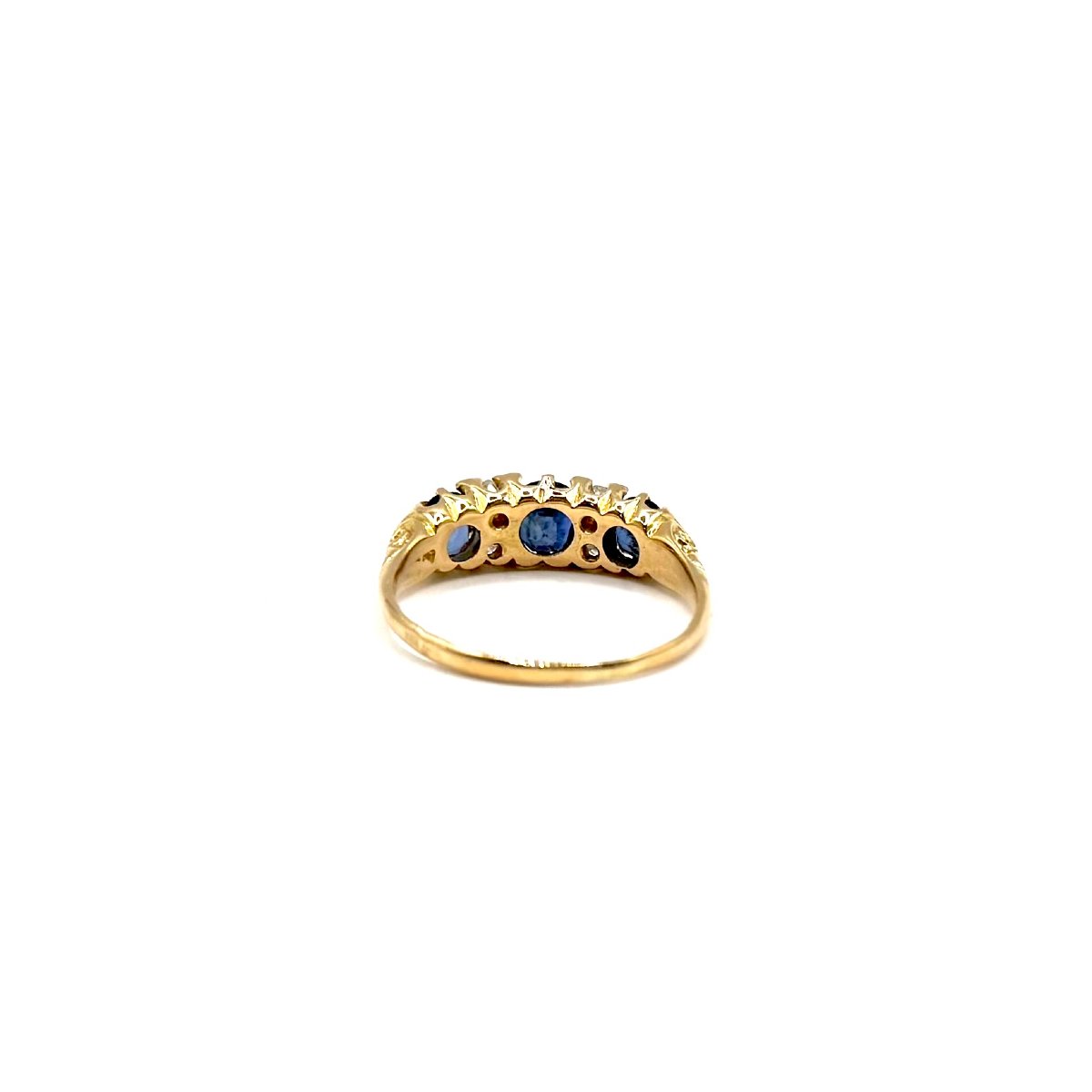 5164. Bague Art déco en or avec diamant et saphir-photo-4