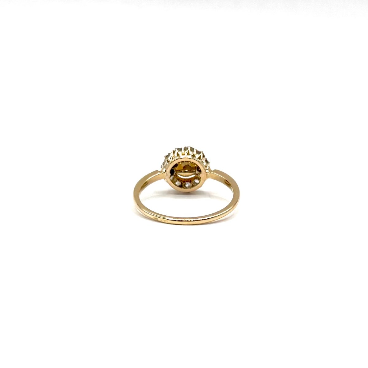 5162. Art Deco Gold Ring With A Diamond And A Pearl-photo-4