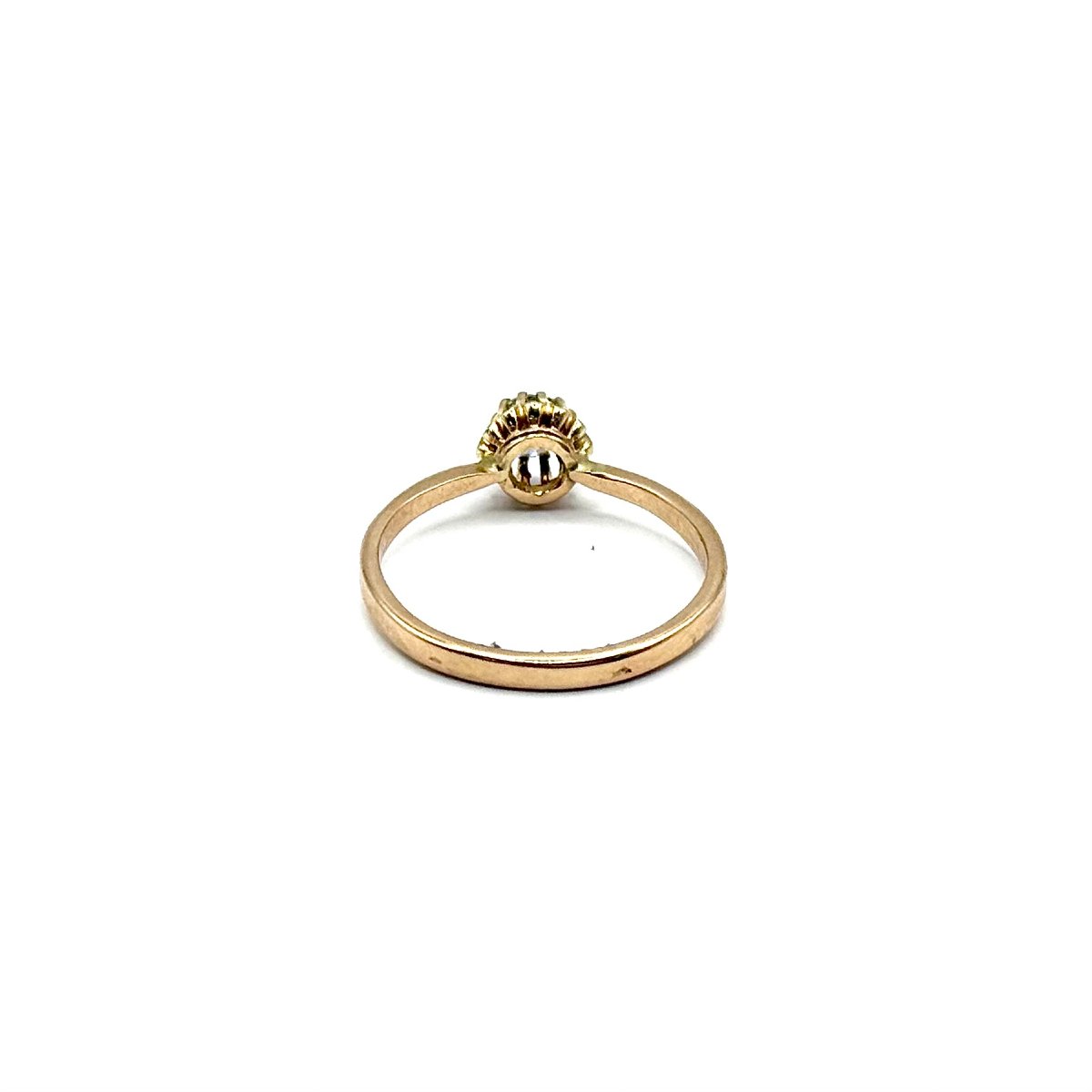 4919. Vintage Gold Solitaire Ring Set With A Diamond-photo-4