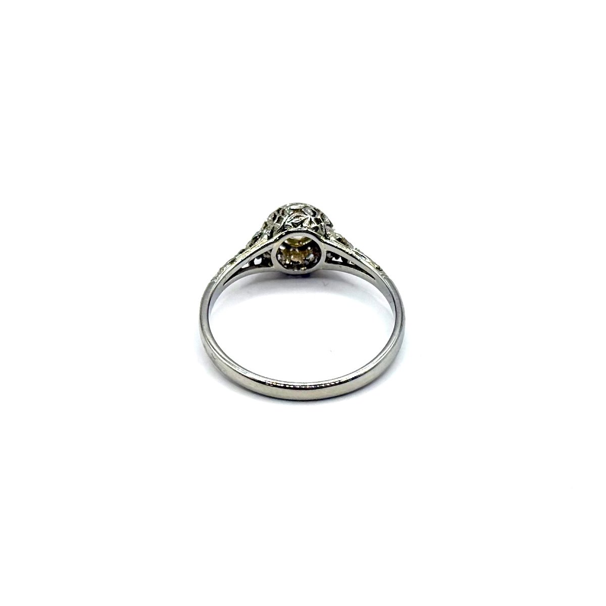 5141.Bague Art déco en or blanc, sertie d’un diamant-photo-4