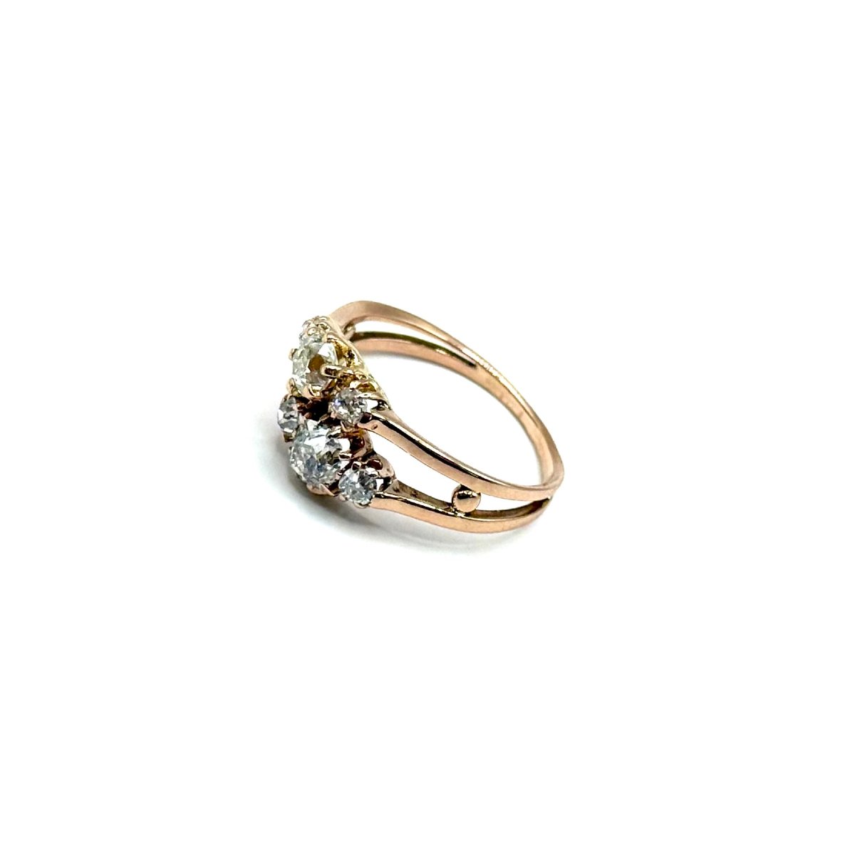 5035. Art Deco Ring In Rose Gold, Set With A Diamond-photo-2