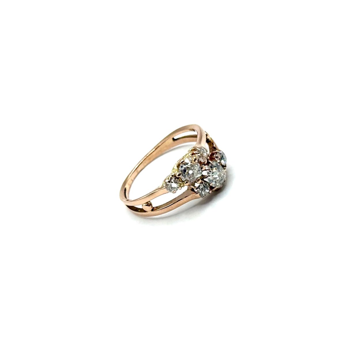 5035. Art Deco Ring In Rose Gold, Set With A Diamond-photo-3