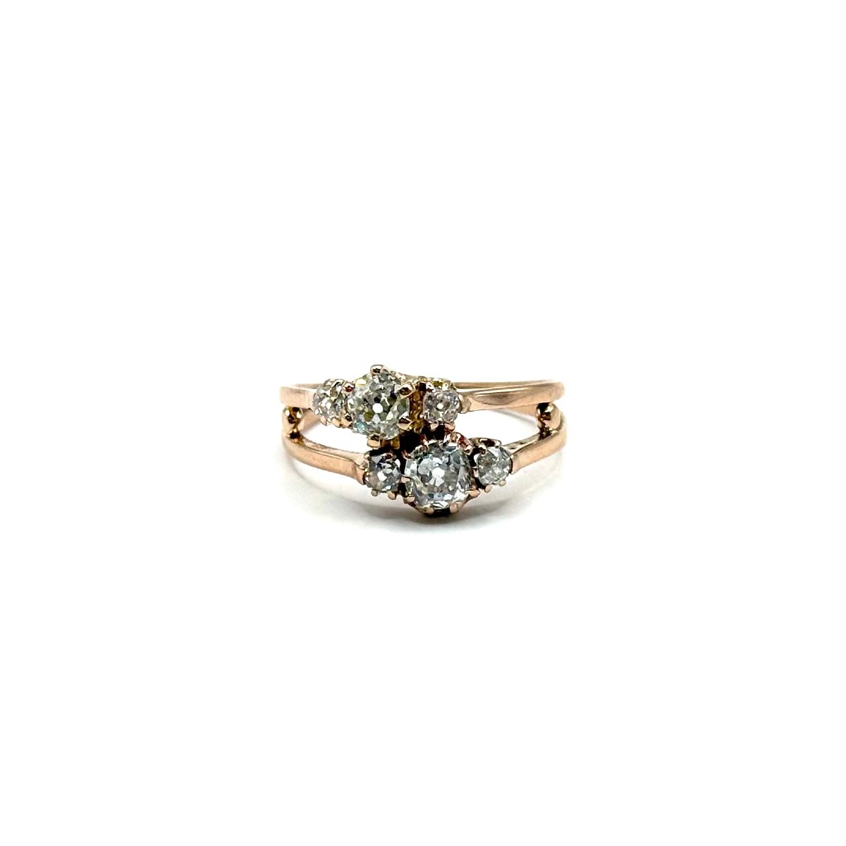 5035. Art Deco Ring In Rose Gold, Set With A Diamond-photo-1