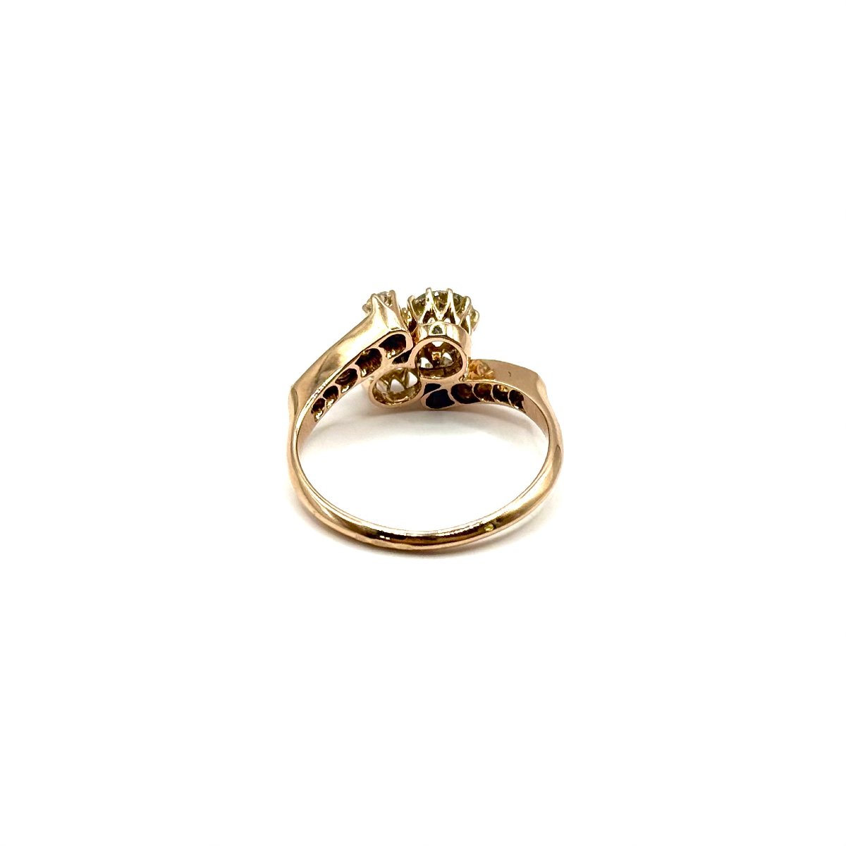 5142.Bague Art déco en or rose, sertie d’un diamant-photo-4