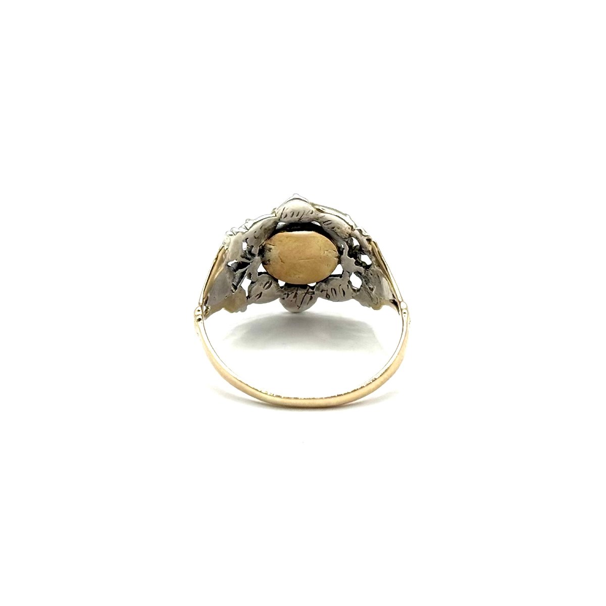 5091.Bague ancienne en or et argent ornée de diamants-photo-4
