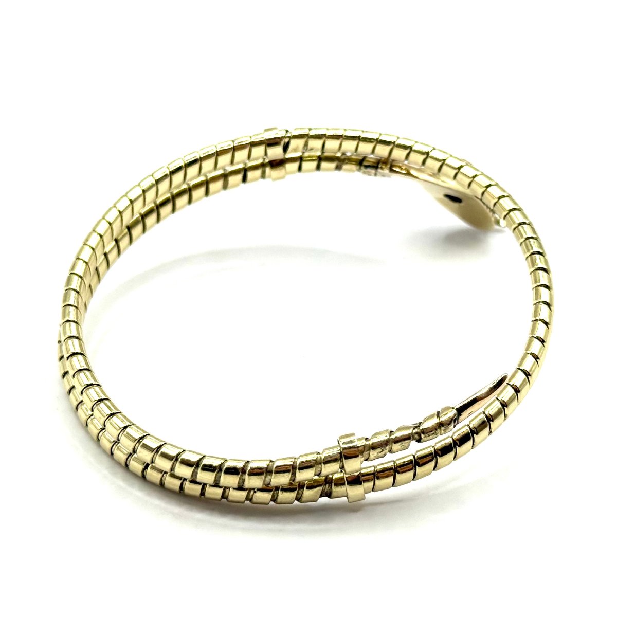 Sf900. Flexible Art Deco-style Gold Snake Bracelet-photo-4