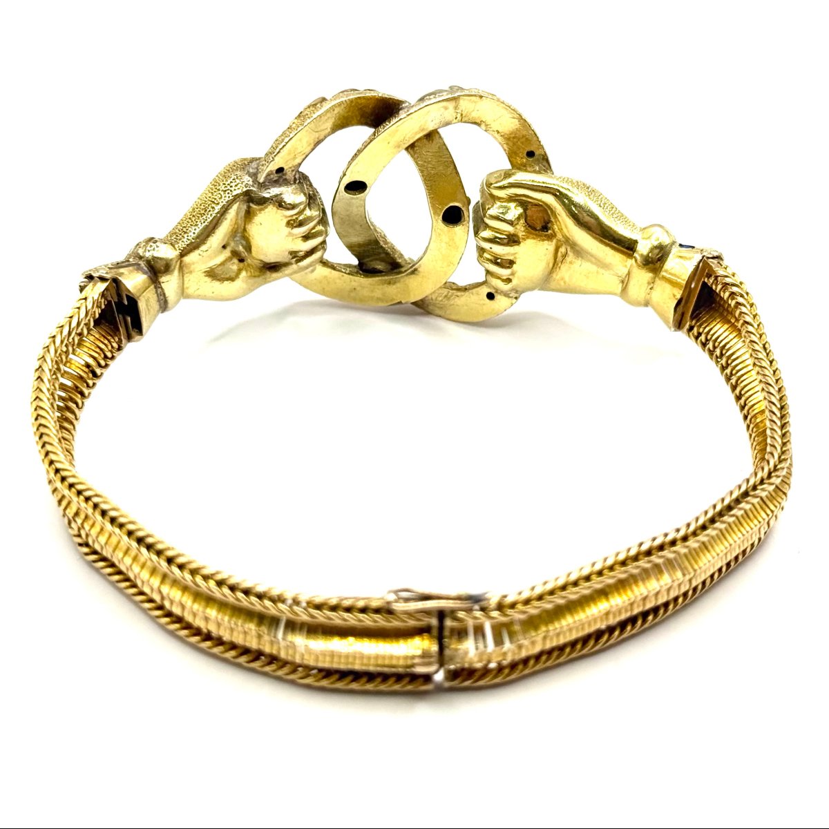 5060. Bracelet en or Biedermeier « Poignée de main »-photo-4