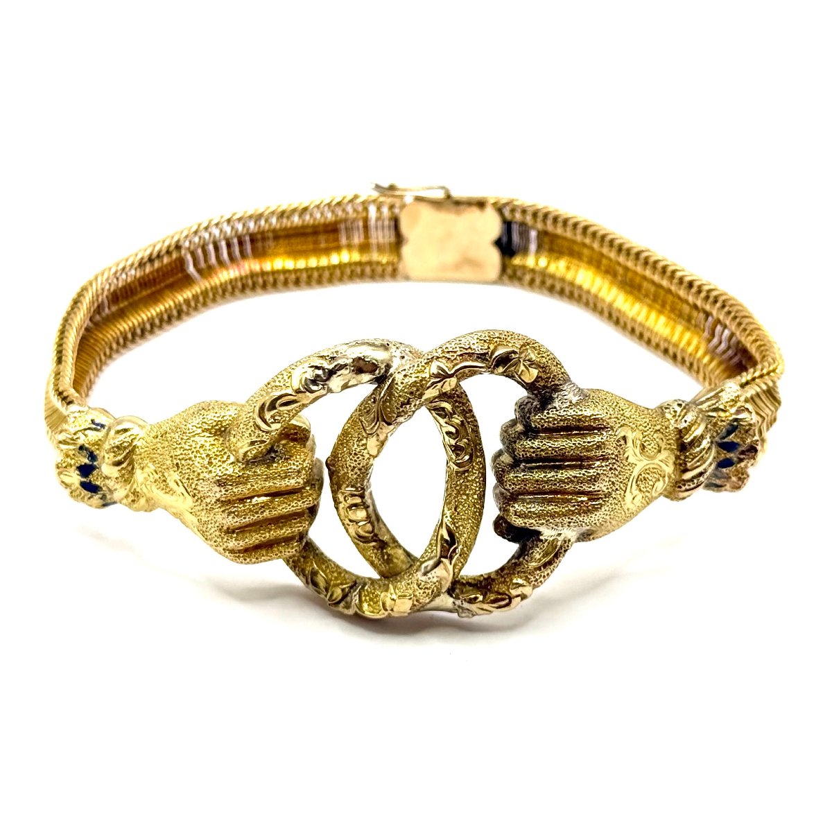 5060. Bracelet en or Biedermeier « Poignée de main »
