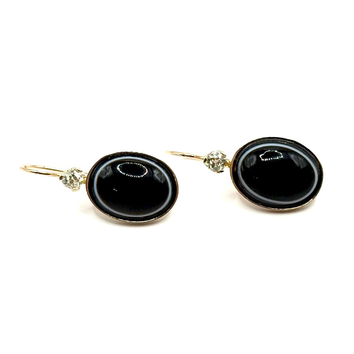 1594. Boucles d’oreilles en or avec diamants et onyx-photo-3