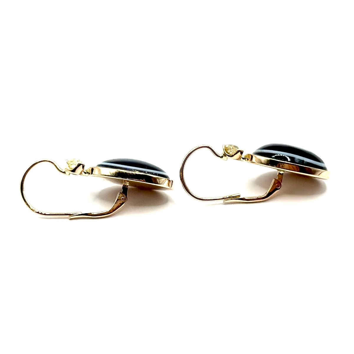 1594. Boucles d’oreilles en or avec diamants et onyx-photo-2