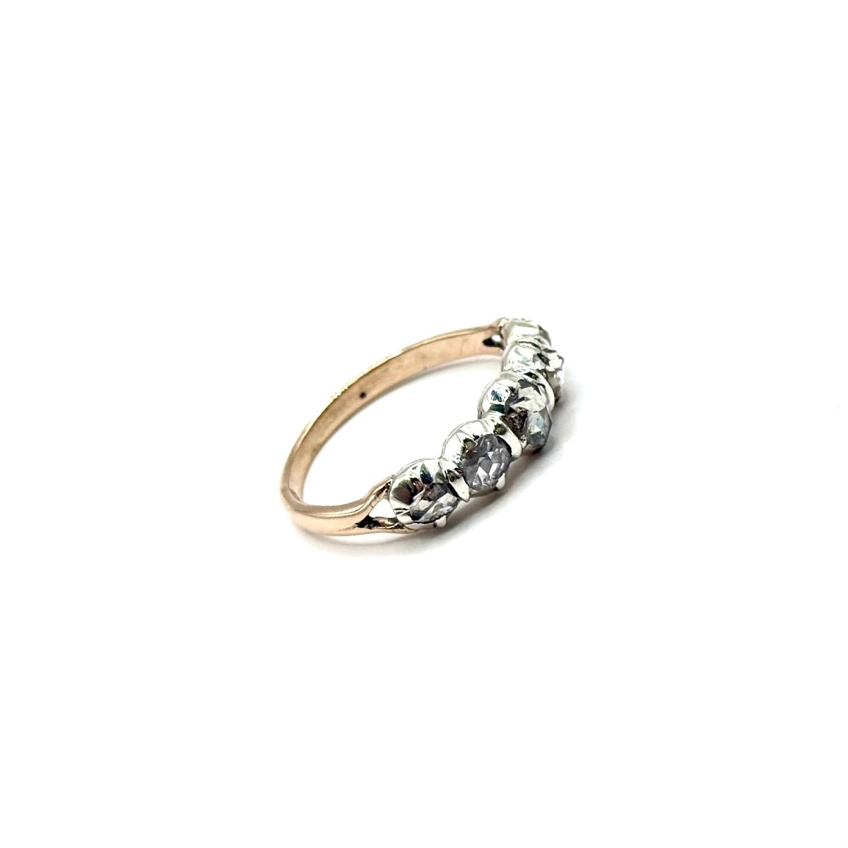 5028. Bague ancienne en or avec diamants-photo-2