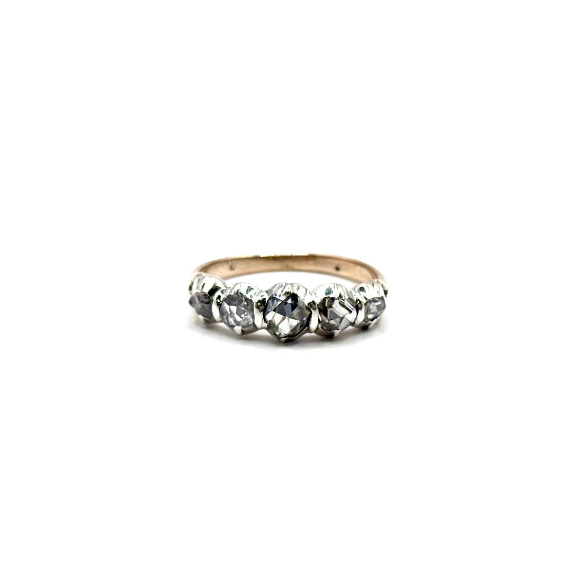 5028. Bague ancienne en or avec diamants-photo-1
